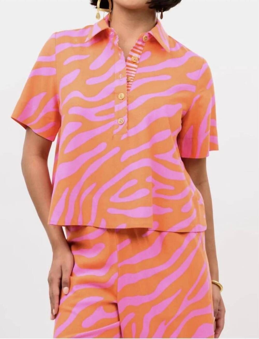 NEW IVY JANE swing popover top in tangerine